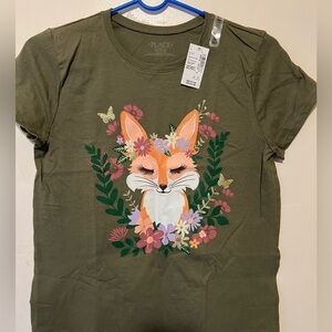 The Children's Place Olive Green Fox Tee
